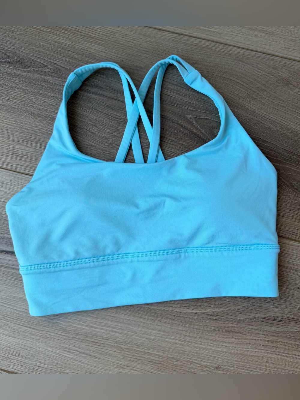 Lululemon Energy Longline Light Turquoise Blue Sports Bra - Size 6